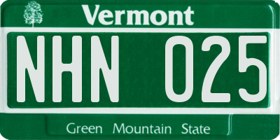 VT license plate NHN025