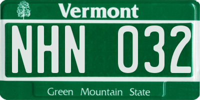 VT license plate NHN032