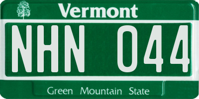 VT license plate NHN044
