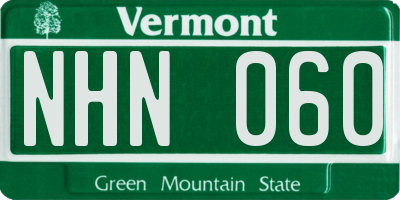 VT license plate NHN060