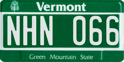 VT license plate NHN066