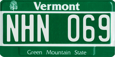 VT license plate NHN069