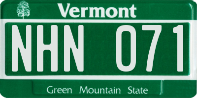 VT license plate NHN071