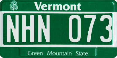 VT license plate NHN073