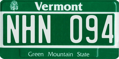 VT license plate NHN094