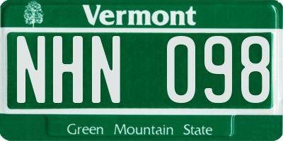 VT license plate NHN098