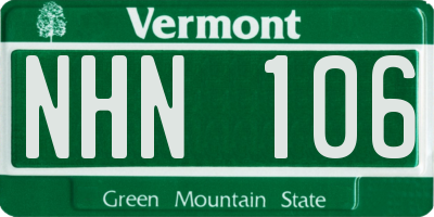 VT license plate NHN106