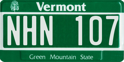 VT license plate NHN107