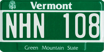 VT license plate NHN108