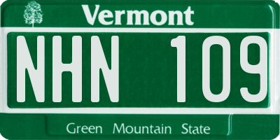 VT license plate NHN109