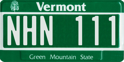 VT license plate NHN111