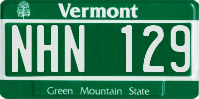 VT license plate NHN129