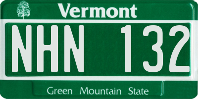 VT license plate NHN132