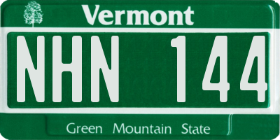 VT license plate NHN144