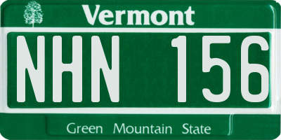VT license plate NHN156