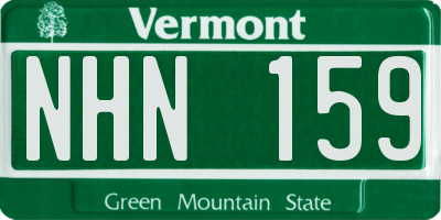 VT license plate NHN159