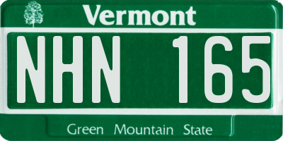 VT license plate NHN165