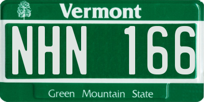 VT license plate NHN166