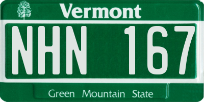 VT license plate NHN167