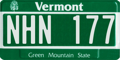 VT license plate NHN177