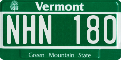 VT license plate NHN180