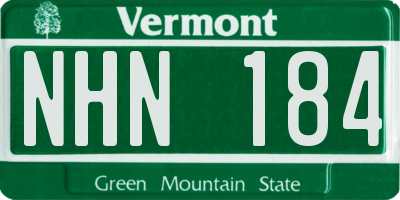 VT license plate NHN184