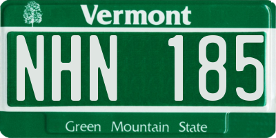 VT license plate NHN185