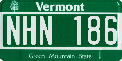 VT license plate NHN186
