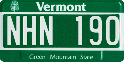 VT license plate NHN190