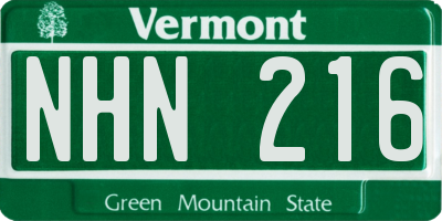 VT license plate NHN216