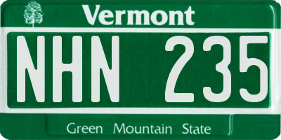 VT license plate NHN235