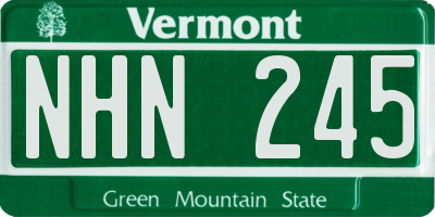 VT license plate NHN245
