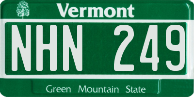 VT license plate NHN249