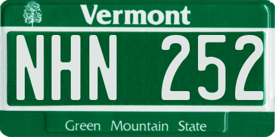 VT license plate NHN252