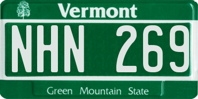 VT license plate NHN269
