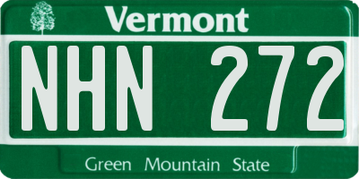 VT license plate NHN272