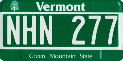 VT license plate NHN277