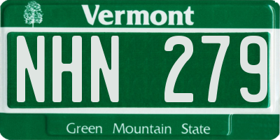 VT license plate NHN279