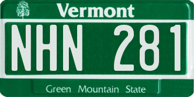 VT license plate NHN281