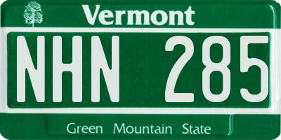 VT license plate NHN285