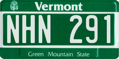 VT license plate NHN291