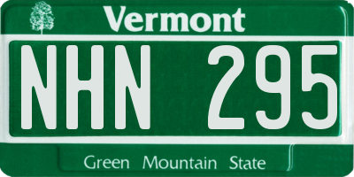 VT license plate NHN295