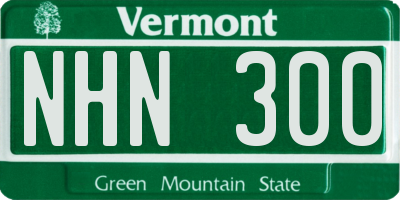 VT license plate NHN300