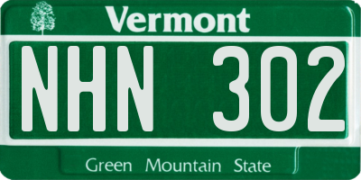 VT license plate NHN302