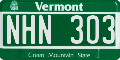 VT license plate NHN303