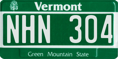 VT license plate NHN304