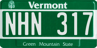 VT license plate NHN317
