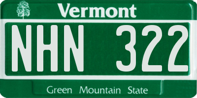 VT license plate NHN322