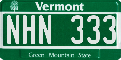 VT license plate NHN333