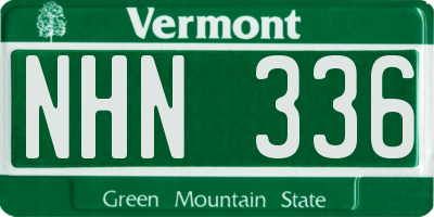 VT license plate NHN336